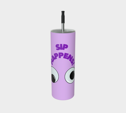 Quench Cove Tumbler ( Sip Happens!) In Matte Purple