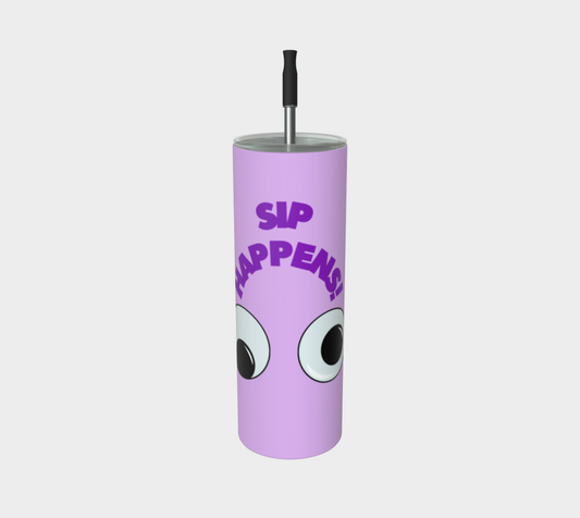 Quench Cove Tumbler ( Sip Happens!) In Matte Purple