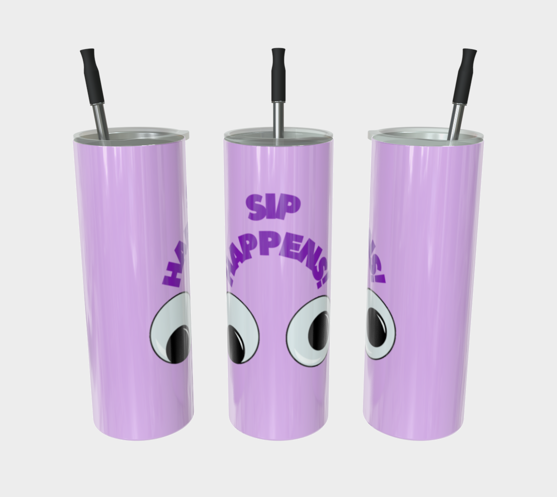 Quench Cove Tumbler ( Sip Happens!) In Glossy Purple