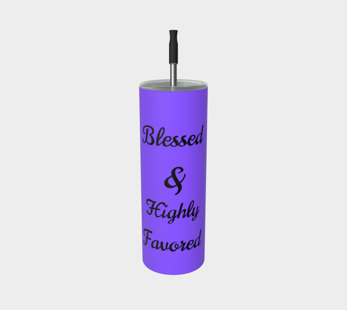 Quench Cove Tumbler ( BLESSED & Highly Favored) In Matte Purple
