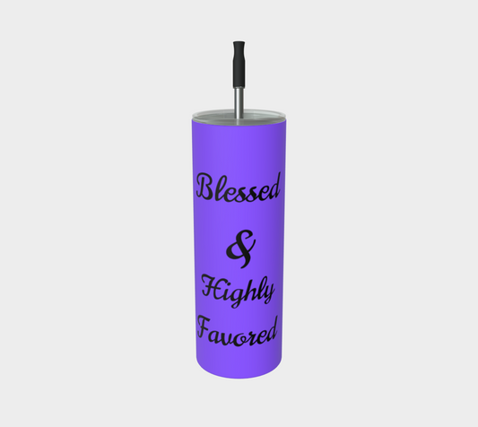 Quench Cove Tumbler ( BLESSED & Highly Favored) In Matte Purple