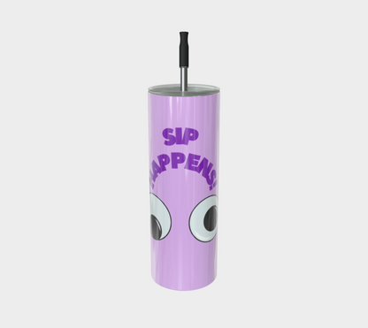 Quench Cove Tumbler ( Sip Happens!) In Glossy Purple