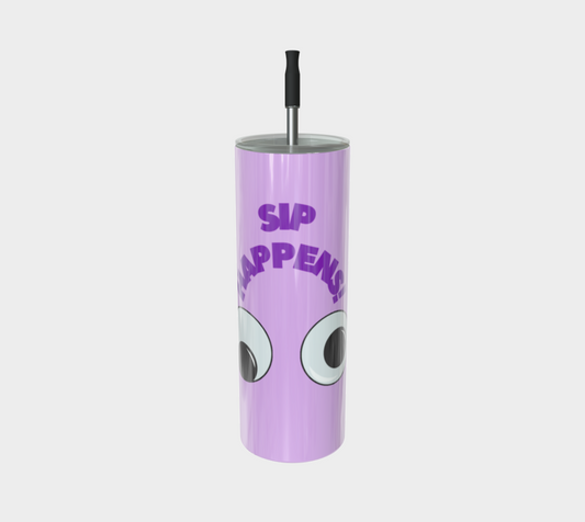 Quench Cove Tumbler ( Sip Happens!) In Glossy Purple