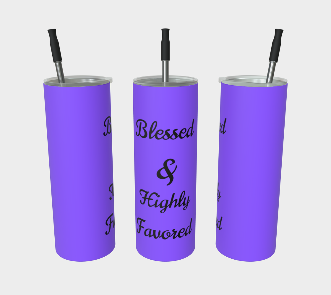 Quench Cove Tumbler ( BLESSED & Highly Favored) In Matte Purple