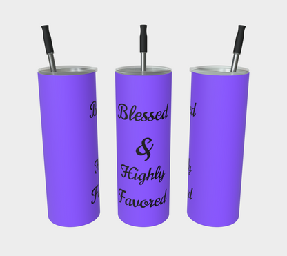 Quench Cove Tumbler ( BLESSED & Highly Favored) In Matte Purple